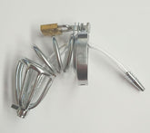 Chastity Device with Cock Ring and Catheter Tube Male Chastity